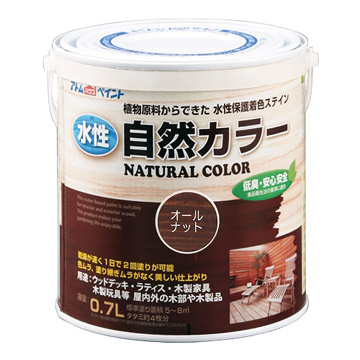 水性アトム自然カラー オールナット 0.7L｜フローリング（床材）・壁板 